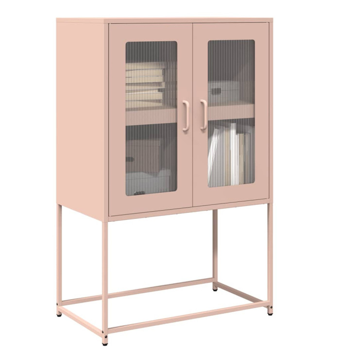 Buffet haut rose 68x39x107 cm acier | Mobilier & Déco