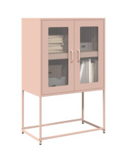 Buffet haut rose 68x39x107 cm acier | Mobilier & Déco
