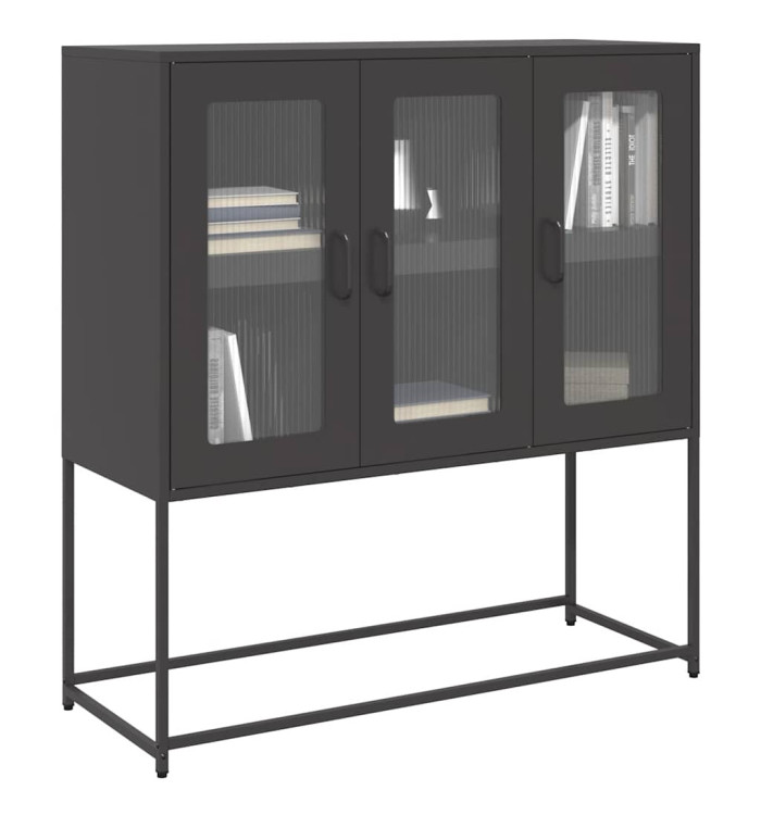 Buffet noir 100,5x39x107 cm acier laminé à froid | Mobilier & Déco