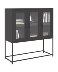 Buffet noir 100,5x39x107 cm acier laminé à froid | Mobilier & Déco