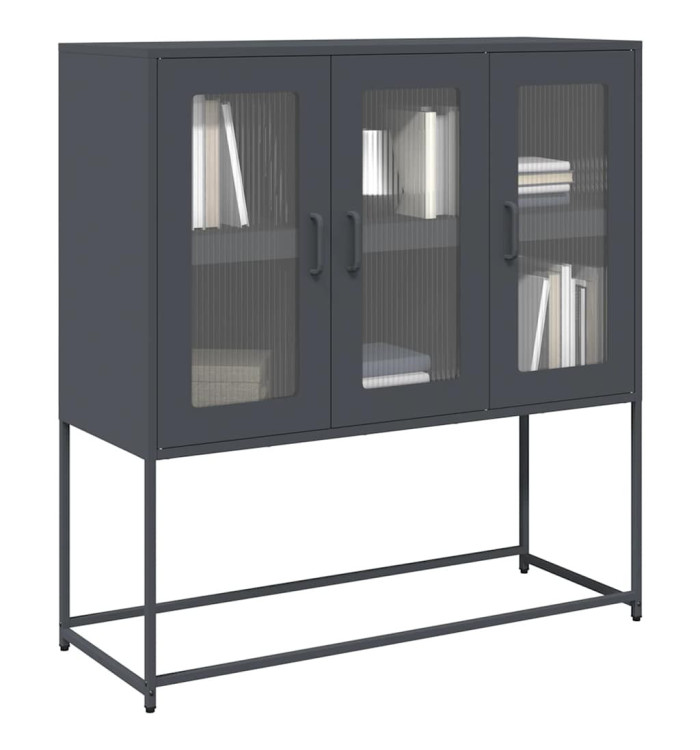 Buffet anthracite 100,5x39x107 cm acier laminé à froid | Mobilier & Déco