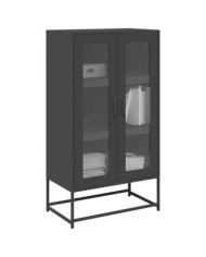 Buffet haut noir 68x39x123 cm acier | Mobilier & Déco