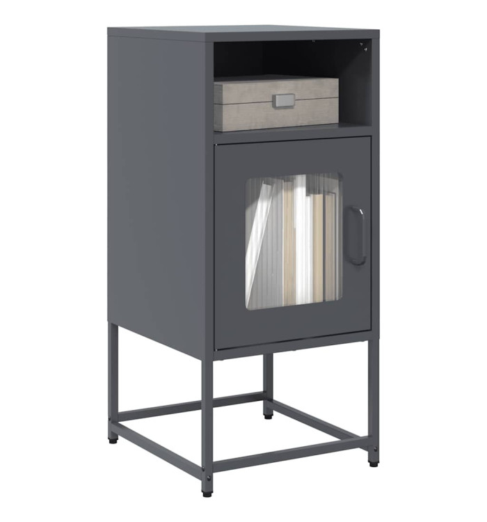 Table de chevet anthracite 36x39x78 cm acier laminé à froid | Mobilier & Déco