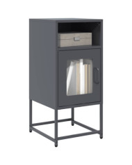 Table de chevet anthracite 36x39x78 cm acier laminé à froid | Mobilier & Déco