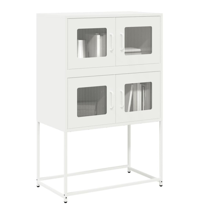 Buffet haut blanc 68x39x107 cm acier | Mobilier & Déco