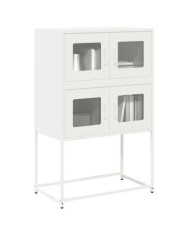 Buffet haut blanc 68x39x107 cm acier | Mobilier & Déco
