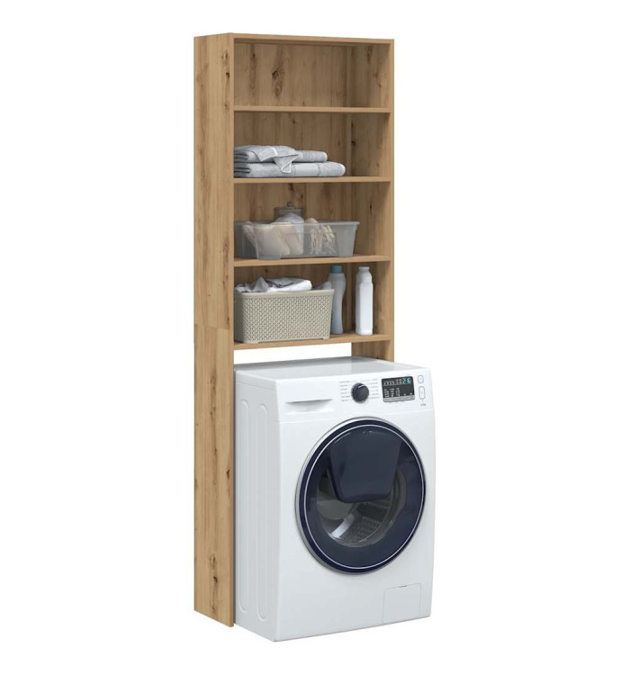 Meuble pour machine à laver chêne artisanal 64x24x190 cm | Mobilier & Déco