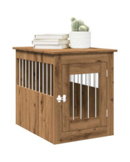 Meuble de cage pour chiens chêne artisanal 55x75x65 cm | Mobilier & Déco
