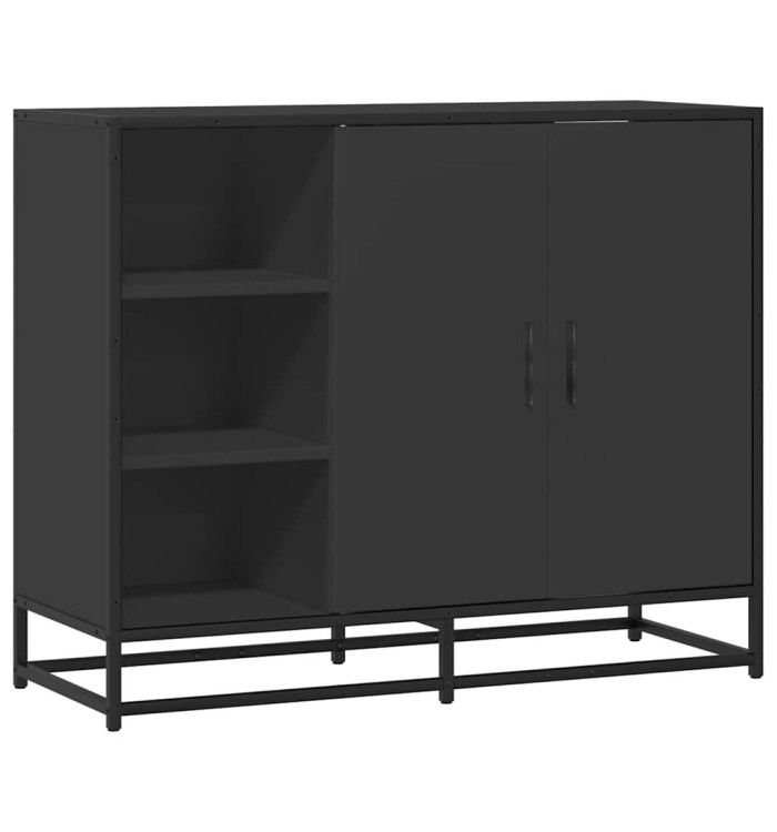 Buffet noir 92x35x76 cm bois d’ingénierie | Mobilier & Déco