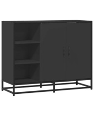 Buffet noir 92x35x76 cm bois d’ingénierie | Mobilier & Déco