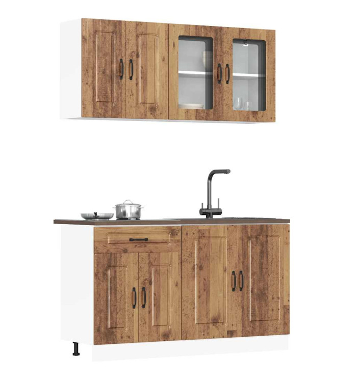 Ensemble d'armoires de cuisine 4 pcs Kalmar bois d'ingénierie | Mobilier & Déco