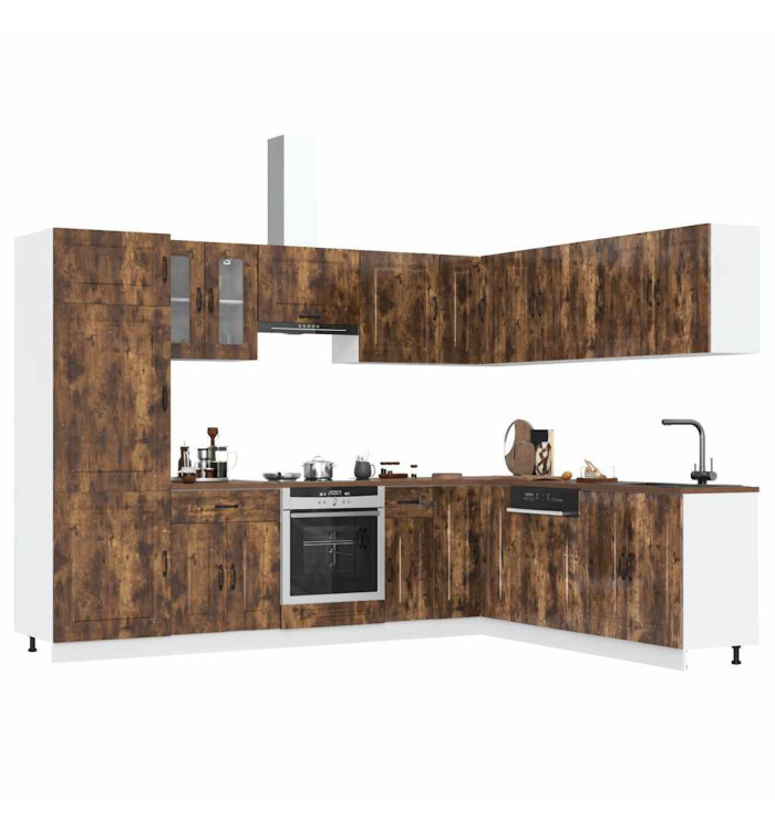 Ensemble d'armoires de cuisine 14 pcs Kalmar bois d'ingénierie | Mobilier & Déco