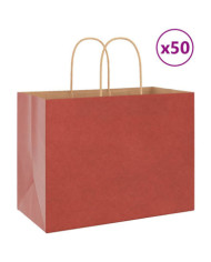 Sacs en papier 50 pcs avec poignées rouge 32x17x25 cm | Mobilier & Déco