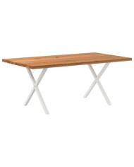 Table à manger marron clair bois de chêne massif rectangulaire | Mobilier & Déco