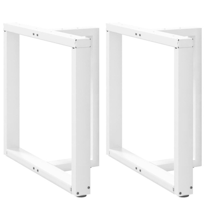 Pieds de table à manger en T, 2 pièces, blanc, 80 x 35 x (72-73) cm, acier | Mobilier & Déco