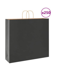 Sacs en papier 250 pcs avec poignées noir 54x15x49 cm | Mobilier & Déco
