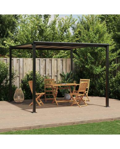 Tonnelle de jardin anthracite 3x3 m aluminium | Mobilier & Déco