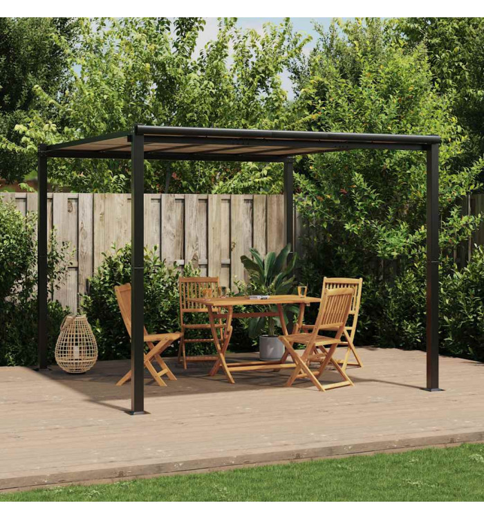Tonnelle de jardin anthracite 3x3 m aluminium | Mobilier & Déco