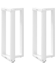 Pieds de table de bar en T, 2 pièces, blanc, 50 x 35 x (90-91) cm, acier | Mobilier & Déco