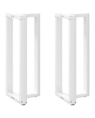 Pieds de table de bar en T, 2 pièces, blanc, 50 x 35 x (100-101) cm, acier | Mobilier & Déco