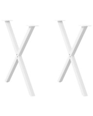 Pieds de table à manger en forme de X, 2 pièces, blanc, 70 x (72-73) cm, acier | Mobilier & Déco