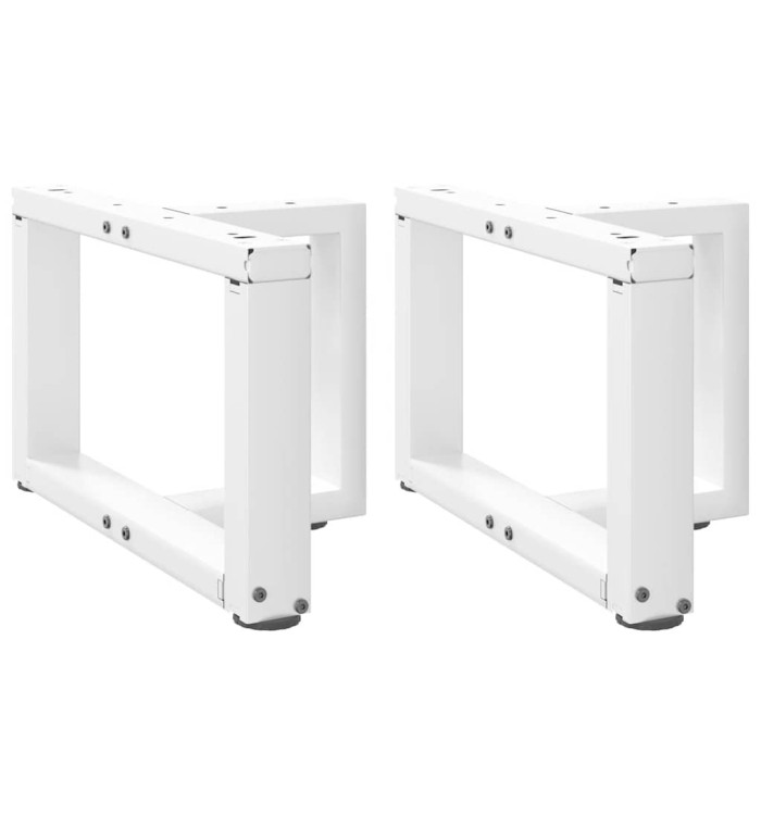 Pieds de table basse en T, 2 pièces, blanc, 50 x 25 x (30-31) cm, acier | Mobilier & Déco