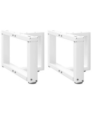 Pieds de table basse en T, 2 pièces, blanc, 50 x 25 x (30-31) cm, acier | Mobilier & Déco