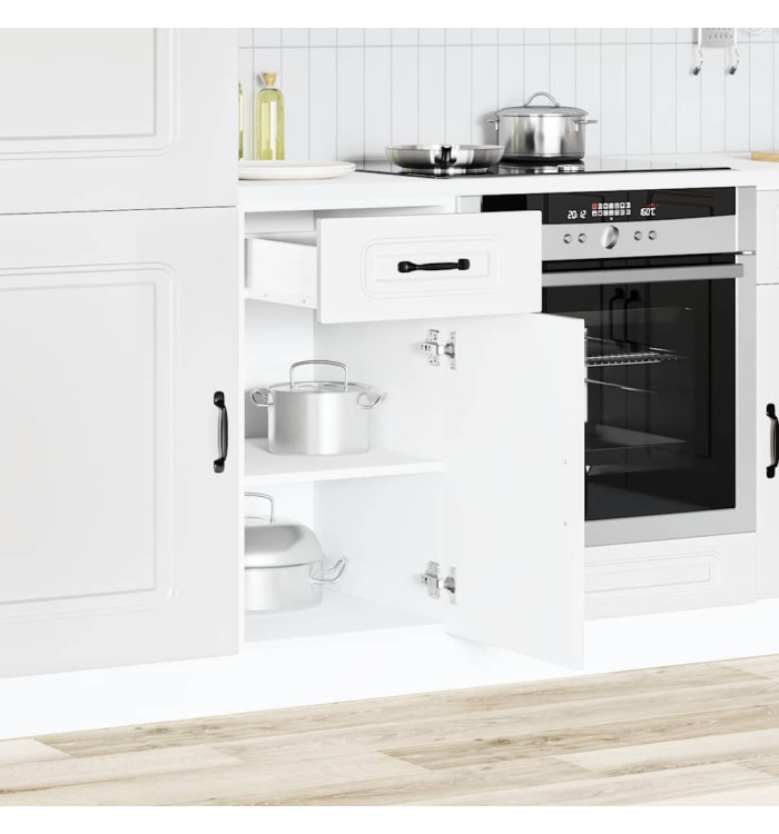 Armoire de cuisine Kalmar blanc bois d'ingénierie | Mobilier & Déco