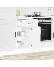 Armoire de cuisine Kalmar blanc bois d'ingénierie | Mobilier & Déco