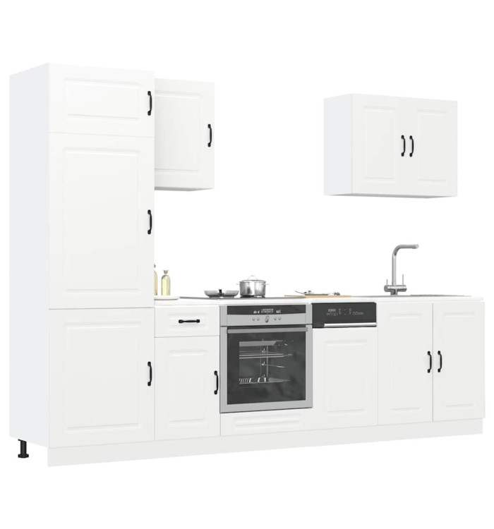 Ensemble d'armoires cuisine 7pcs Kalmar blanc bois d'ingénierie | Mobilier & Déco