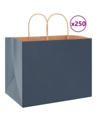 Sacs en papier 250 pcs avec poignées bleu 32x22x24 cm | Mobilier & Déco