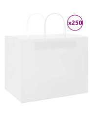 Sacs en papier 250 pcs avec poignées blanc 32x22x24 cm | Mobilier & Déco