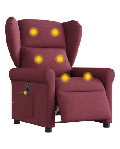 Fauteuil de massage inclinable électrique Rouge bordeaux Tissu | Mobilier & Déco