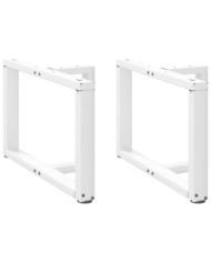 Pieds de table basse en T, 2 pièces, blanc, 70 x 25 x (42-43) cm, acier | Mobilier & Déco
