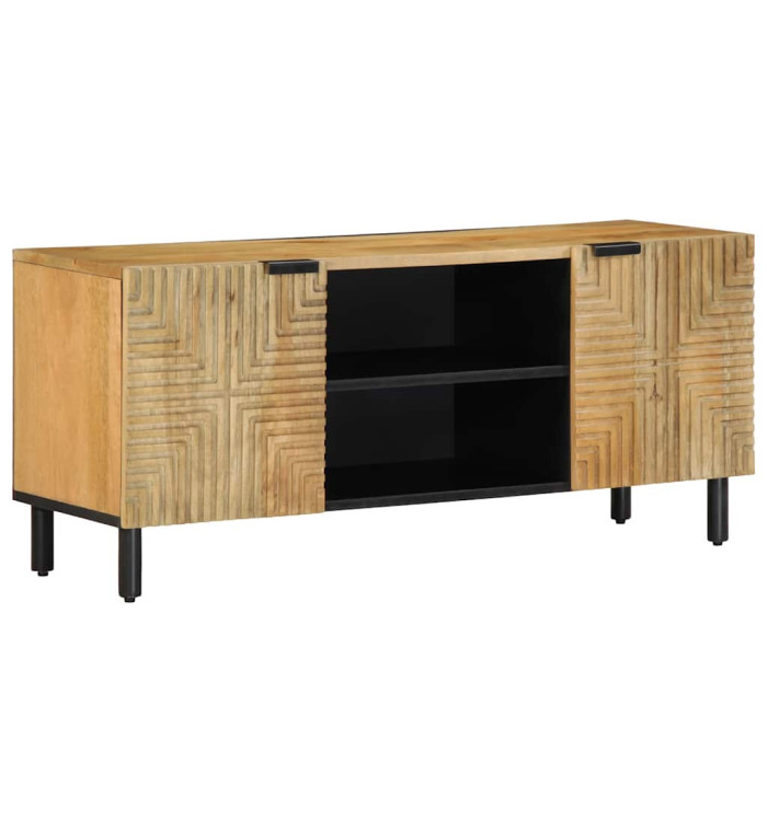 Meuble TV marron 105x33x46 cm Bois massif de manguier | Mobilier & Déco