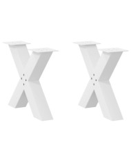 Pieds de table basse en forme de X, 2 pièces, blanc, 50 x (42-43) cm, acier | Mobilier & Déco