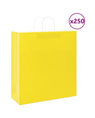 Sacs en papier 250 pcs avec poignées jaune 45x17x48 cm | Mobilier & Déco