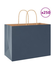 Sacs en papier 250 pcs avec poignées bleu 32x17x25 cm | Mobilier & Déco