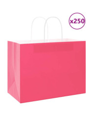 Sacs en papier 250 pcs avec poignées rose 32x17x25 cm | Mobilier & Déco