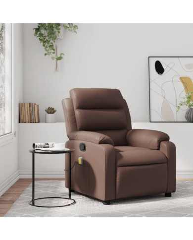 Fauteuil de massage inclinable Marron Similicuir | Mobilier & Déco