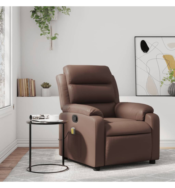 Fauteuil de massage inclinable Marron Similicuir | Mobilier & Déco