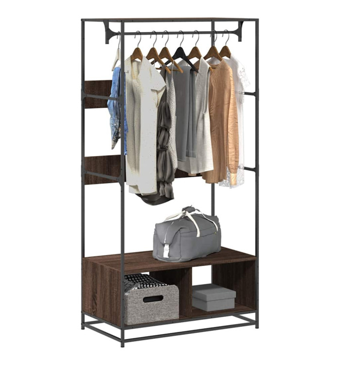 Armoire chêne marron 90x50x180 cm bois d'ingénierie | Mobilier & Déco