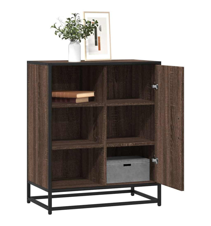 Buffet chêne marron 62x35x76 cm bois d'ingénierie | Mobilier & Déco