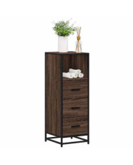 Armoire de bain chêne marron 35x37,5x100 cm bois d'ingénierie | Mobilier & Déco