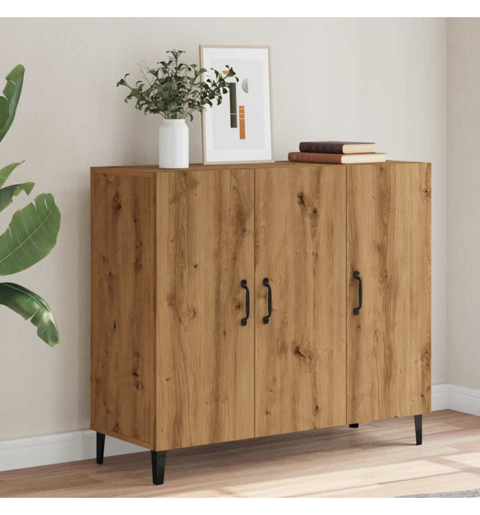 Buffet chêne artisanal 90x34x80 cm bois d'ingénierie | Mobilier & Déco