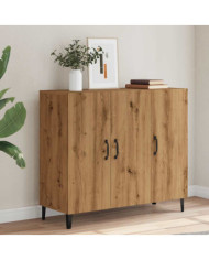 Buffet chêne artisanal 90x34x80 cm bois d'ingénierie | Mobilier & Déco