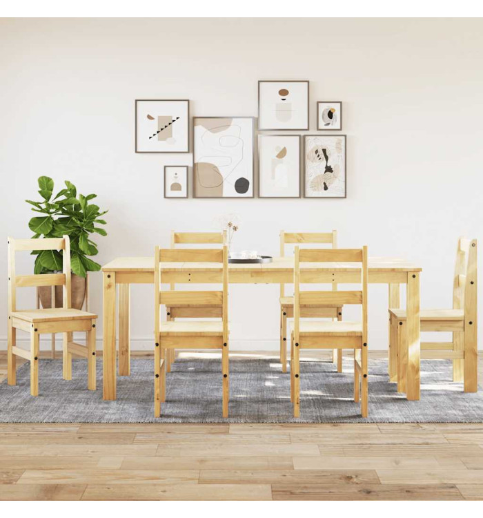 Ensemble à manger Panama 7 pcs bois de pin massif | Mobilier & Déco