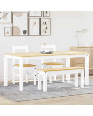 Ensemble à manger Panama 4 pcs blanc bois de pin massif | Mobilier & Déco