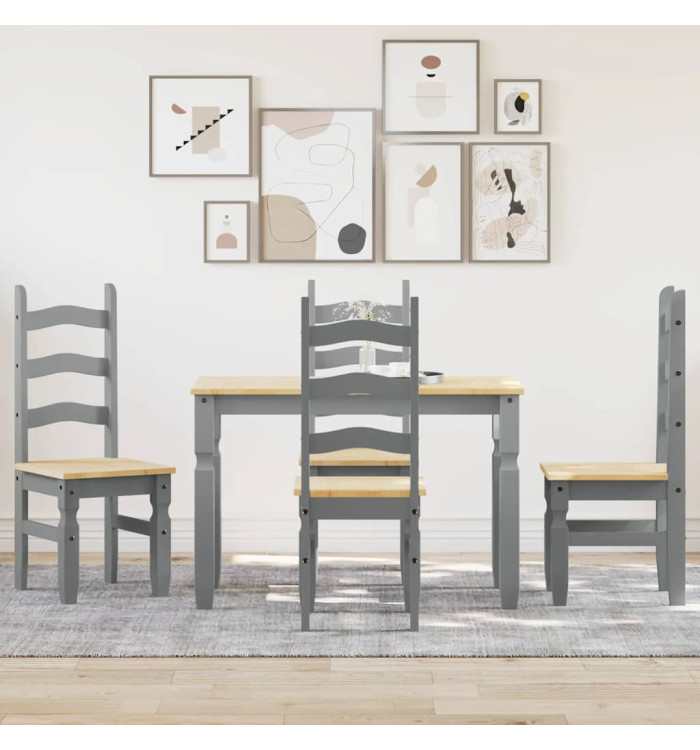 Ensemble à manger Panama 5 pcs gris bois de pin massif | Mobilier & Déco