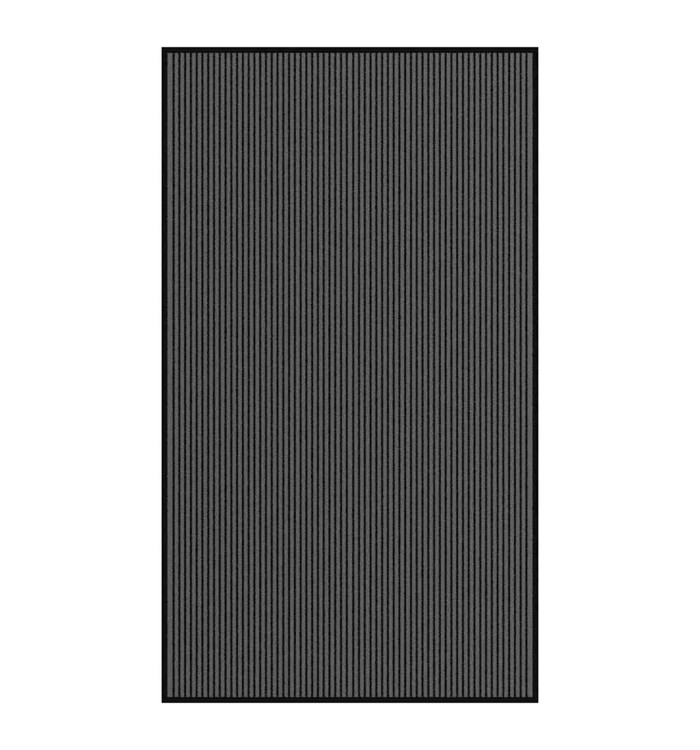 Paillasson noir et gris à rayures 115x200 cm | Mobilier & Déco